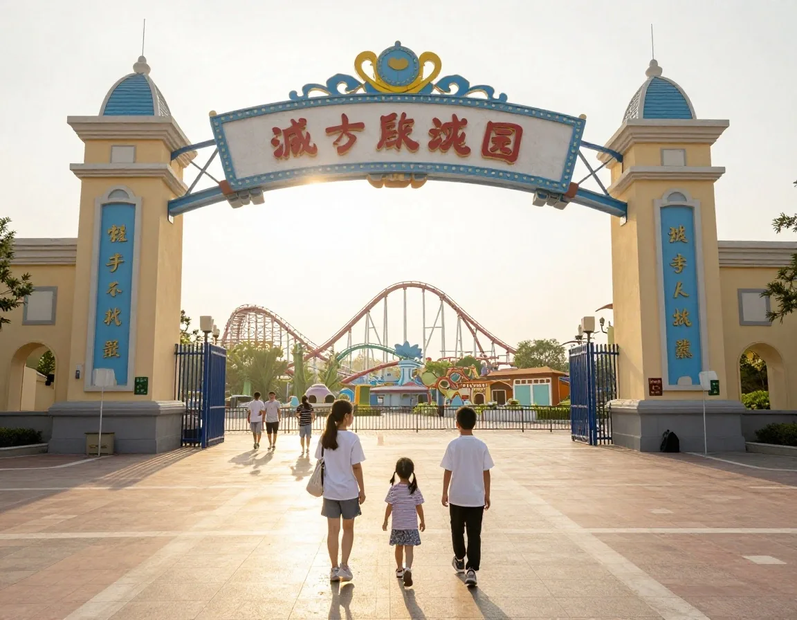 Ingreso temprano a un parque de diversiones con familias