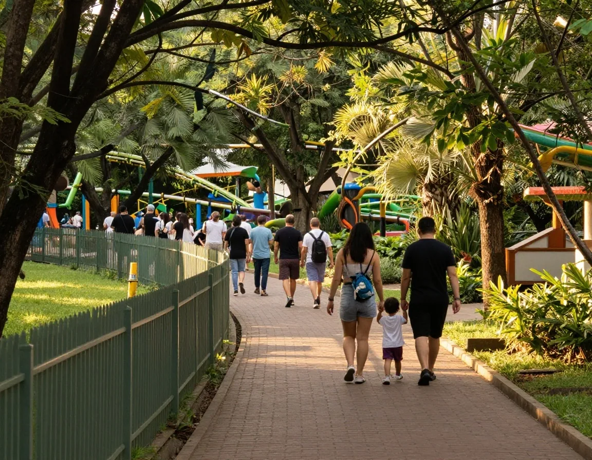 Medición de altura para pase infantil en parque