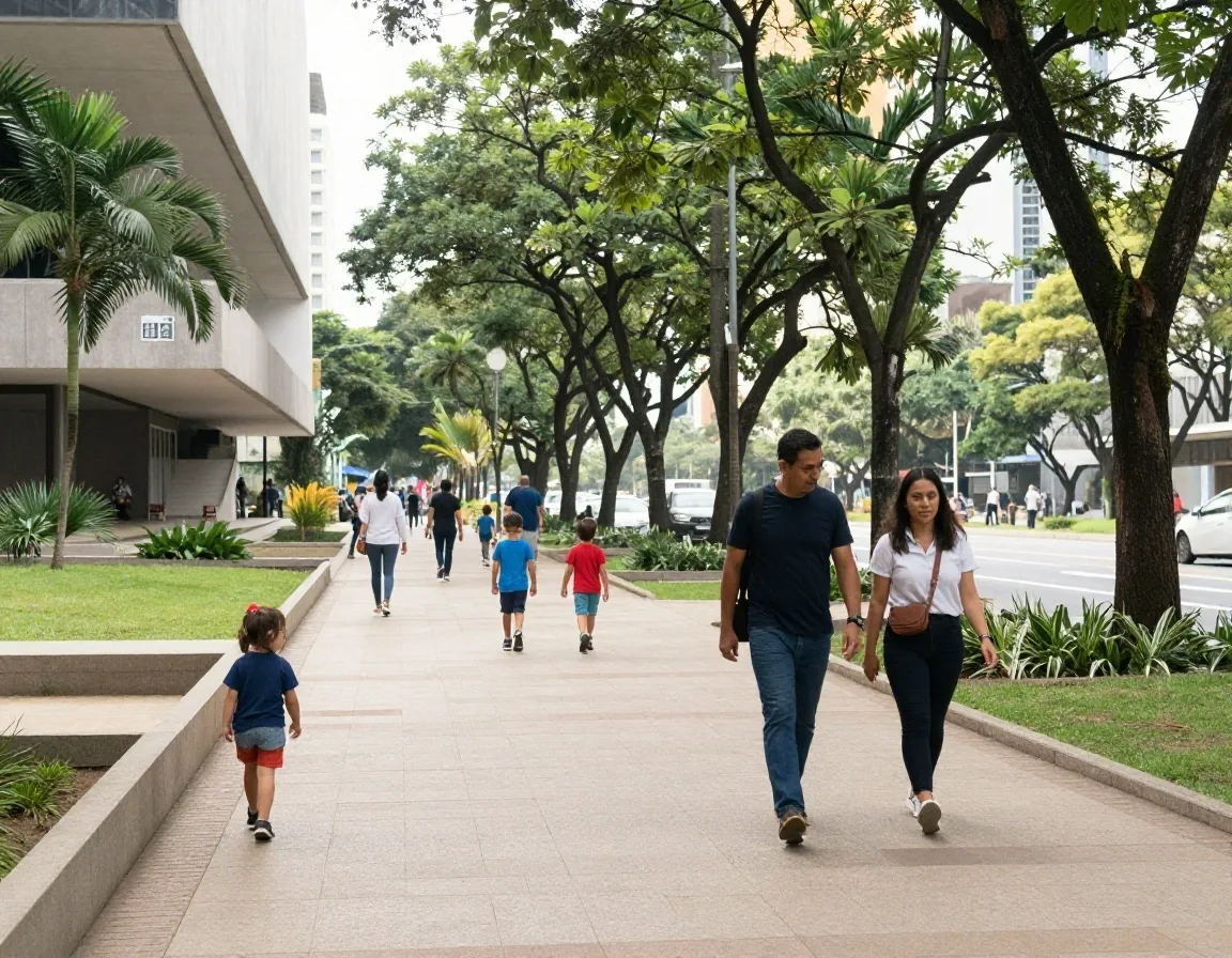 Espacio urbano tranquilo para familias en São Paulo