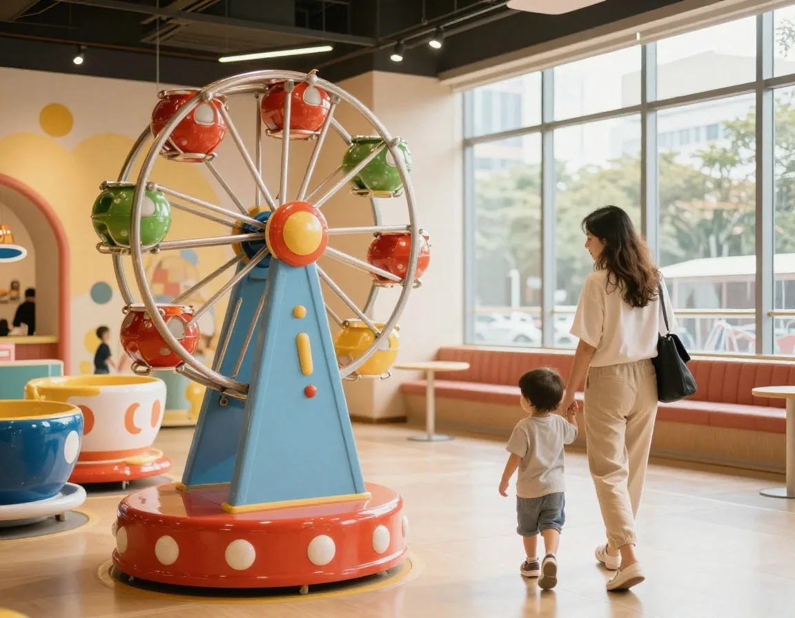 Atracciones suaves para niños pequeños en parque urbano de São Paulo