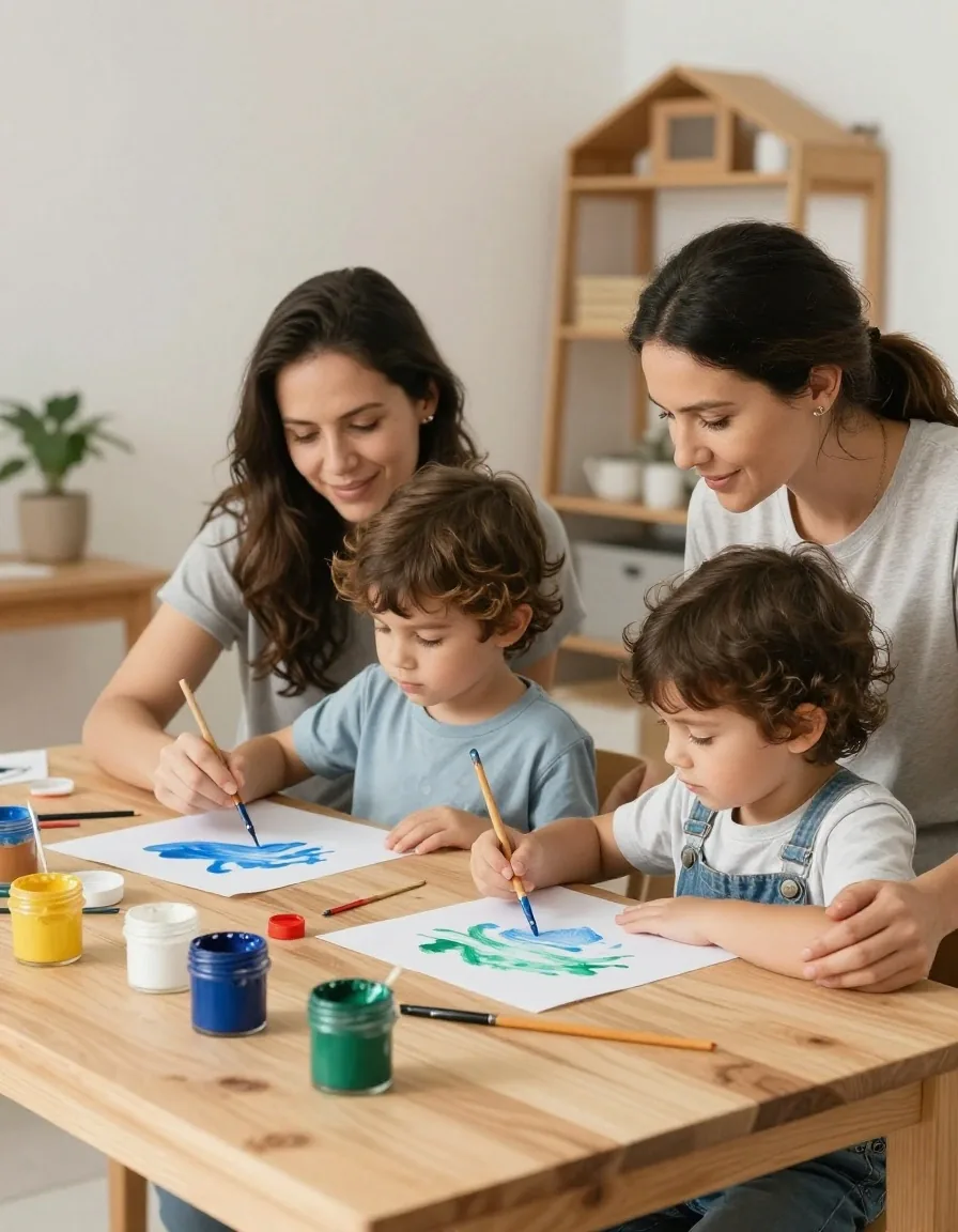 Familia en taller de manualidades del SESC